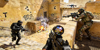 CS:GO职业比赛画面 - 沙漠2地图A点攻防战